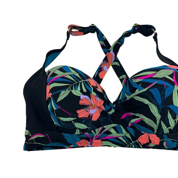 Terra & Sky Womens Floral Print Underwire Bikini Top SZ 0X (14W) - Picture 2 of 10